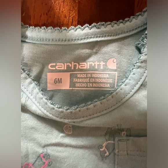Carhartt short sleeve horse print romper, blue, size 6 months, NWT - Picture 4 of 5